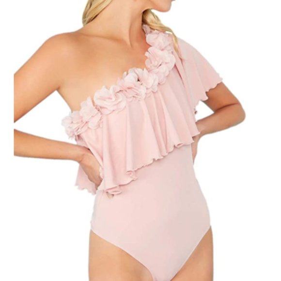 Tops - LAST ONE! Blush Rose One Shoulder Bodysuit